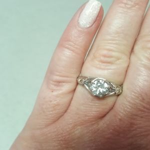 White Zircon Solitaire Ring